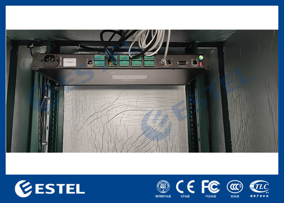 19' Rack Cabinet Telecom ngoài trời Màu xanh lá cây Với máy điều hòa không khí 500W và quạt