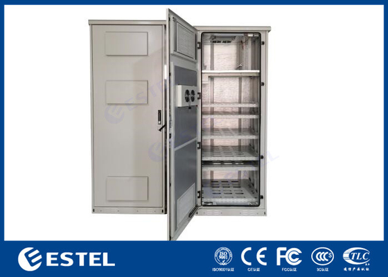 Thép galvanized 32U ngoài trời Telecom vỏ được trang bị 4 quạt làm mát