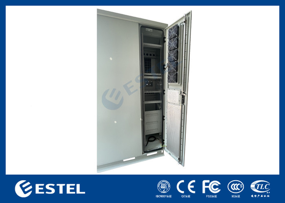 Không thấm nước 3 vịnh ngoài trời Telecom Cabinet Base Station Cabinet Floor Mount Với quạt làm mát